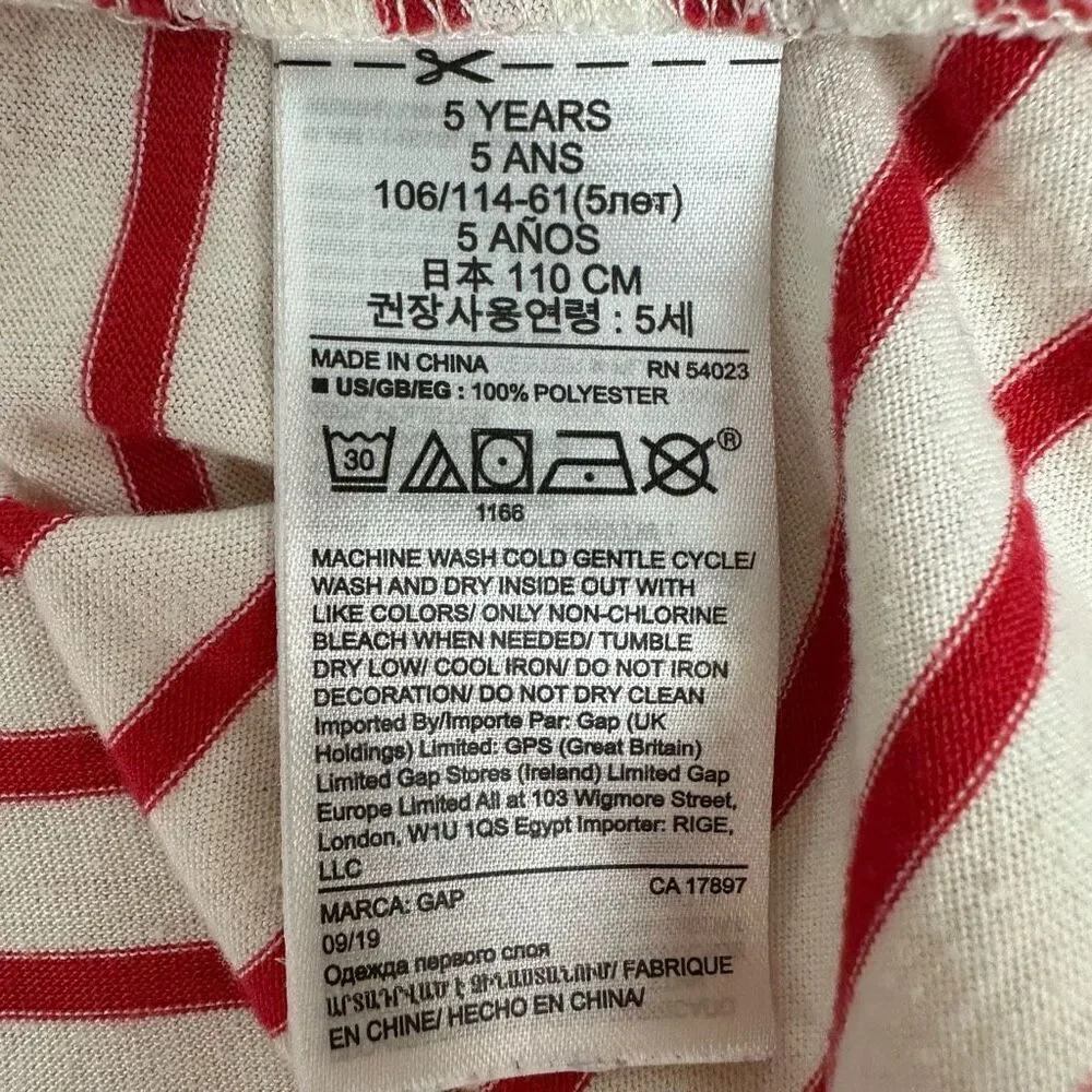 Baby Gap Reindeer Striped Nightgown size 5